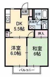 イーストビレッジ坂本 B棟【202号室】の間取り