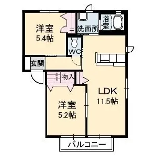 ブルメゾン B棟【202号室】の間取り