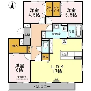 ファミーユ南手城【301号室】の間取り