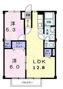 エクセル・コート【202号室】の間取り