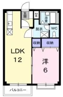 エルディム川西【204号室】の間取り