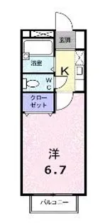 サンミュール木太【102号室】の間取り