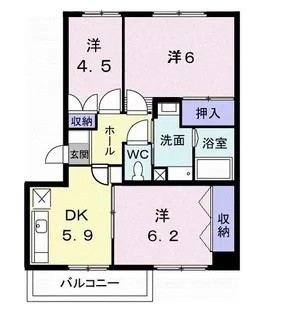 ニューエルディム小田【104号室】の間取り