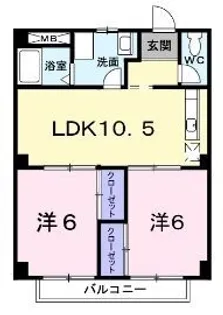パルネット細川【201号室】の間取り