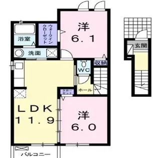 フィオーレ太田Ⅱ【203号室】の間取り