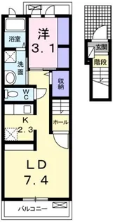 メゾンド ボウトン【202号室】の間取り