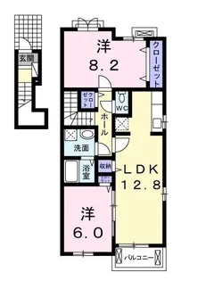 ミューズ林B【201号室】の間取り