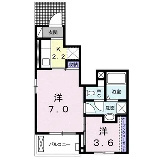 花梨Ⅰ【104号室】の間取り