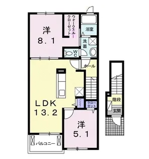 ルーベル太田D【203号室】の間取り