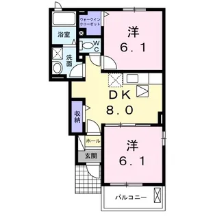ソレイユK Ⅱ【104号室】の間取り