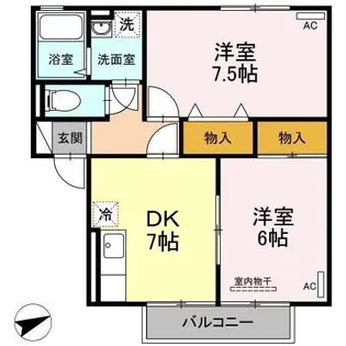 一本木ハイムE棟【203号室】の間取り