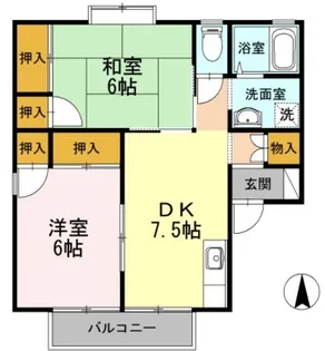 2DKの間取り画像