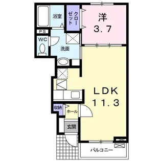 アミックスⅡC【103号室】の間取り