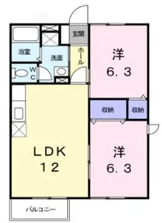 南オレンジタウンⅡ【204号室】の間取り