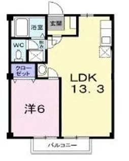 グリーンガーデン木太【202号室】の間取り