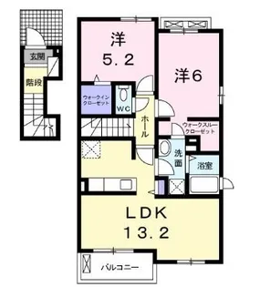 クラール元山サウスB【201号室】の間取り