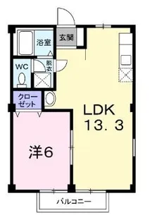フローラ 国分寺A【101号室】の間取り