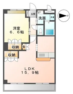 1LDKの間取り画像