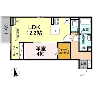 リバーフィールド【102号室】の間取り