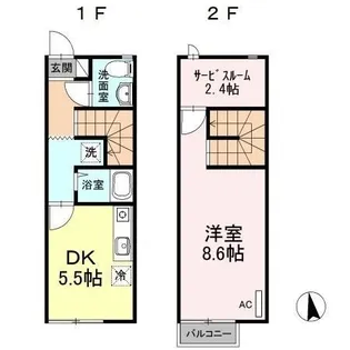 香川県高松市木太町853-1【テラスハウス】の間取り