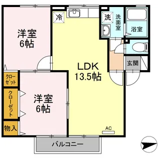 メゾンシャルム木太 A棟【103号室】の間取り