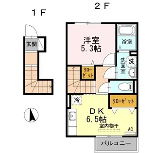 エスペランサ花ノ宮【201号室】の間取り
