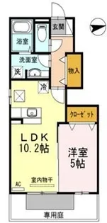 グリーン ビット 民【105号室】の間取り