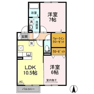 シャインポート屋島H棟【103号室】の間取り