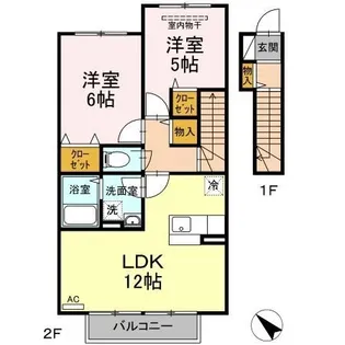 エスポワール B棟【207号室】の間取り
