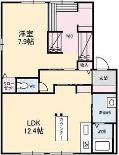 グリーングラス A棟【201号室】の間取り