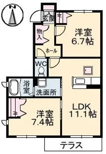 シャーメゾン上林C棟【103号室】の間取り