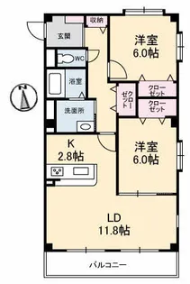 バウライフ【101号室】の間取り