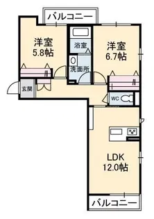 LA LUCE【201号室】の間取り