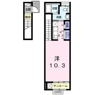 ガーデンハウスM C【202号室】の間取り