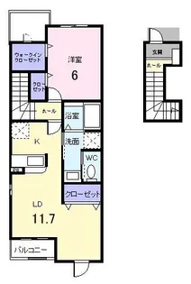 シェーンベルク土器B【201号室】の間取り