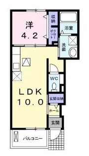 薔薇Ⅱ【101号室】の間取り
