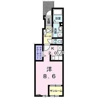ル・クール Ⅱ【101号室】の間取り
