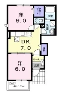 メゾン カルムⅡ【101号室】の間取り