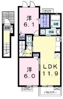 シエルメゾン【201号室】の間取り