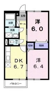 ハーモニーハイツカスミB【202号室】の間取り