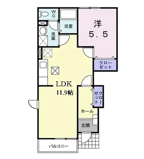 サニー・エクセレント B【101号室】の間取り