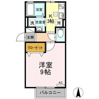 グレイスフルK【101号室】の間取り