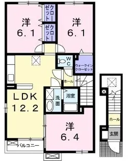 ヴィータ リベラ国分寺D【201号室】の間取り