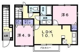 パーク アベニューC【203号室】の間取り
