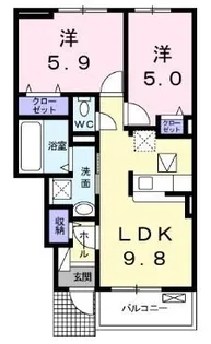 シンフォニー土器【104号室】の間取り