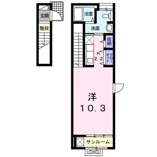 ガーデンハウスM C【201号室】の間取り