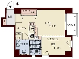 コリドールリブ【401号室】の間取り