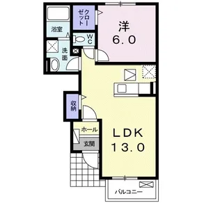 1LDKの間取り画像