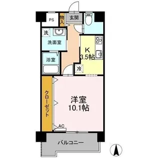 マンション ベアーズクラブ【303号室】の間取り
