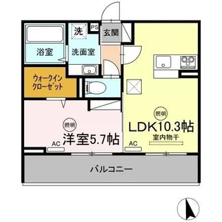 ドヌール エスパース B棟【302号室】の間取り
